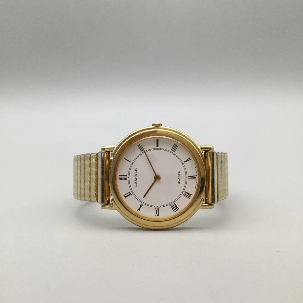 Vtg Seiko Lassale Watch Women 31mm 5L10-6029 Gold Tone Stretch Band New Battery - Picture 4 of 14
